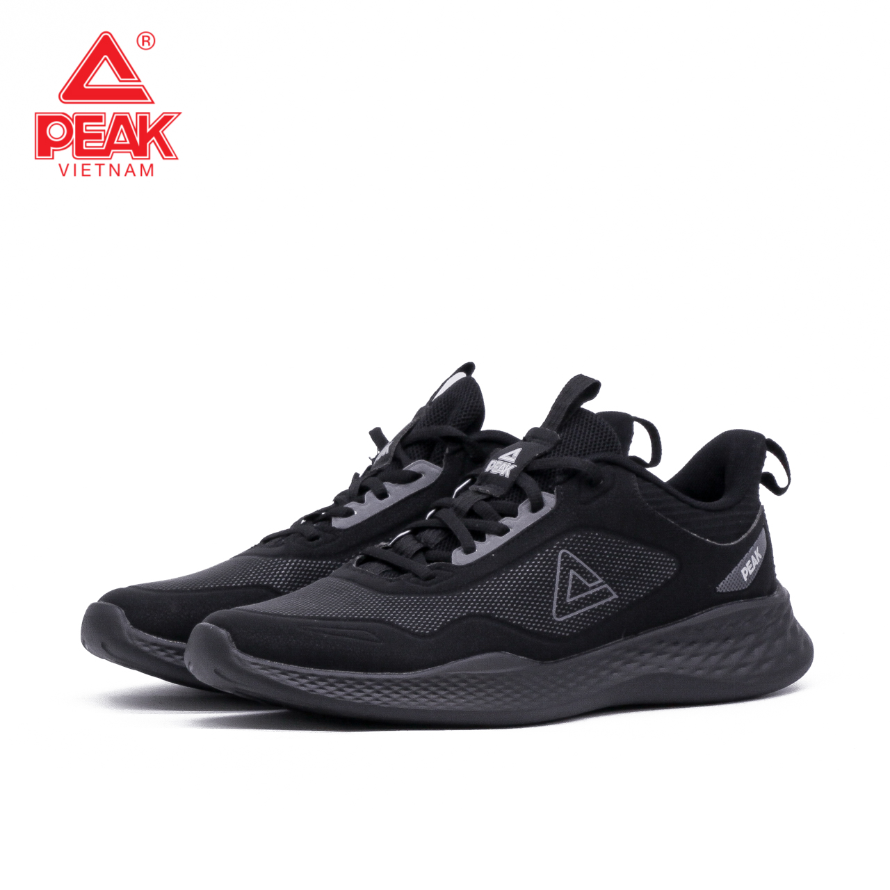 Giày chạy bộ Nam thoáng khí PEAK Running E223097H – All Black